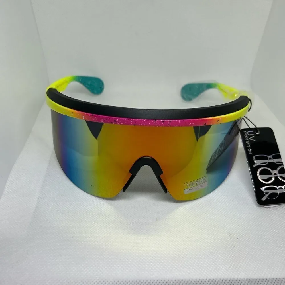 Shield Mirrored Unisex Shades Sunglasses